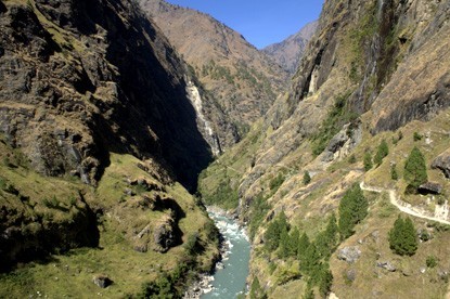 Budi-Gandaki River and landscapes.