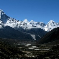 View of Everest Himalayas from Thukla.