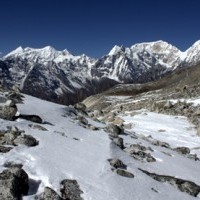 Mountain view after Larkya Pass.